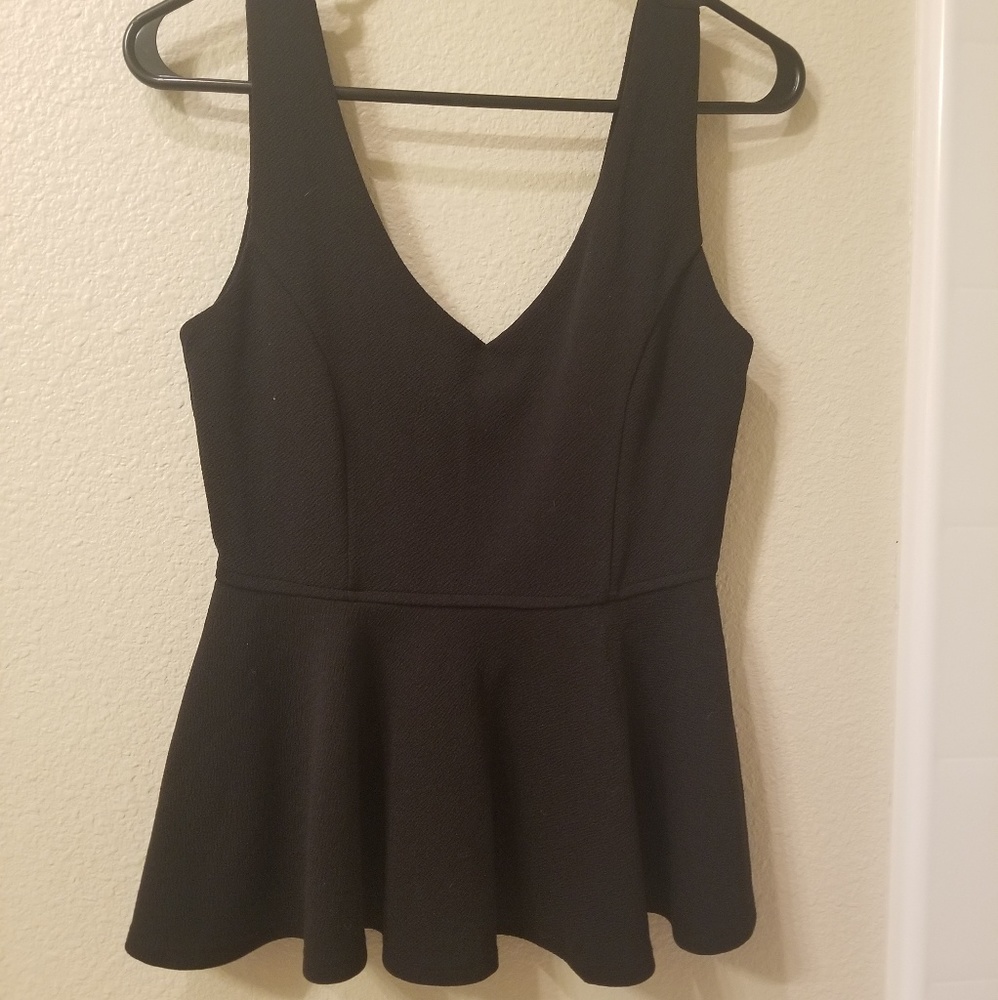 Forever 21 Black Peplum Top Size Small